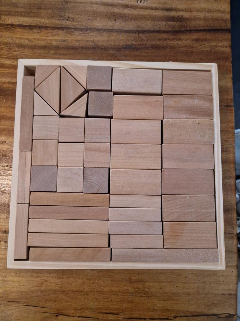 Houten blokken set, Kinderen en Baby's, Speelgoed | Houten speelgoed, Ophalen of Verzenden, Zo goed als nieuw