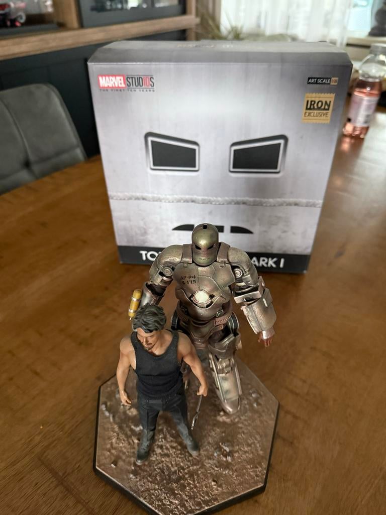 Iron Studios Iron Man Mark I CCXP 2019 Exclusive, Ophalen of Verzenden, Zo goed als nieuw, Beeldje, Replica of Model