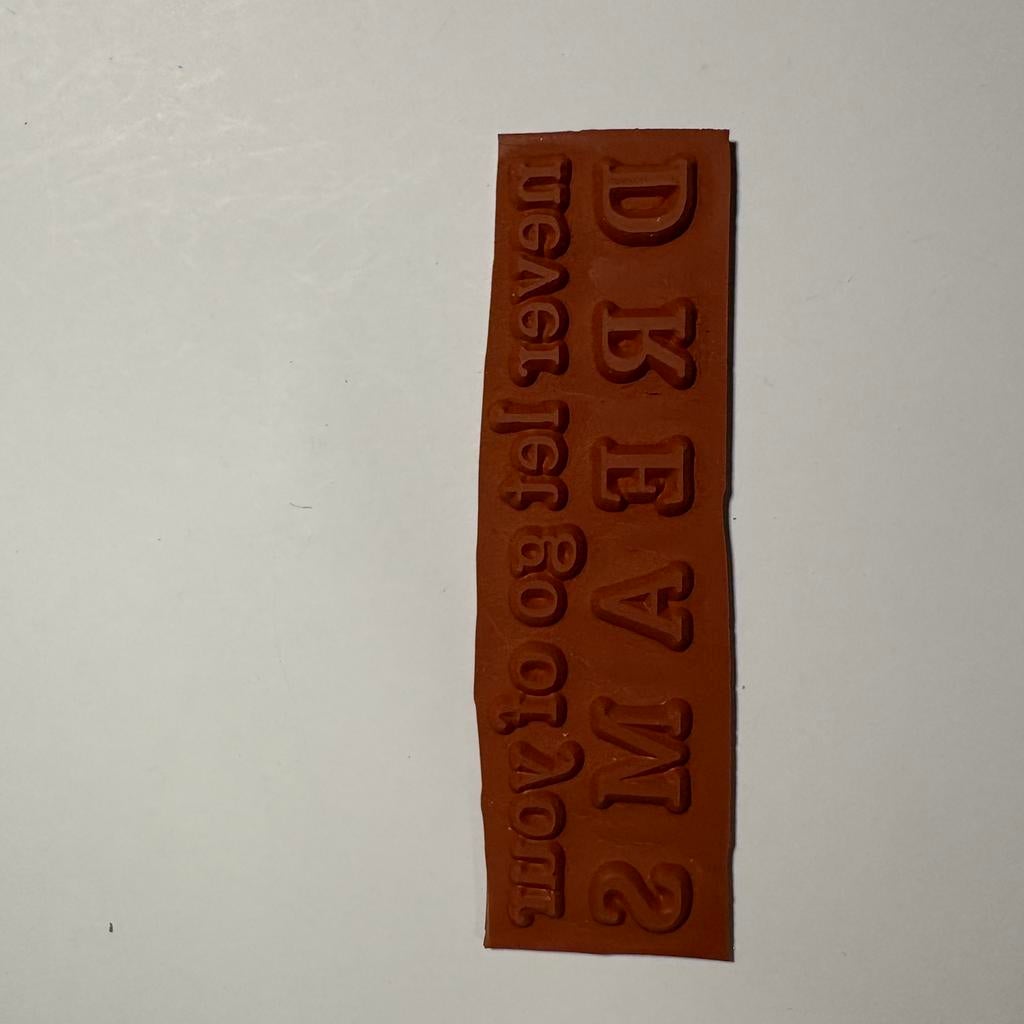 Stempel tekst - never let go of your dreams, Ophalen of Verzenden, Zo goed als nieuw, Clearstamp