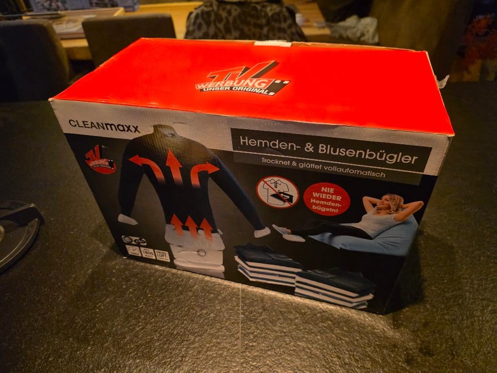 Cleanmaxx Hemden & Bloezen Strijkmachine, Ophalen, Zo goed als nieuw, Strijkijzer met snoer