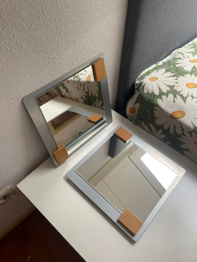 Twee spiegels, Ophalen, Minder dan 50 cm, Vierkant, Zo goed als nieuw