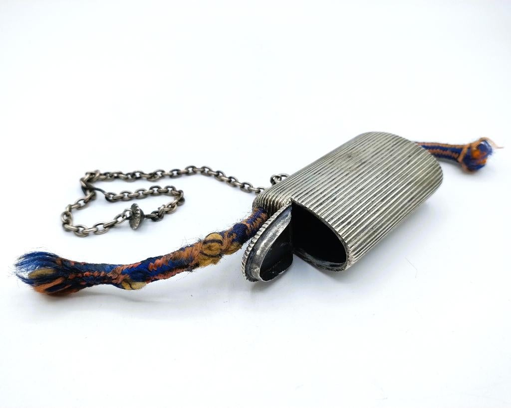 Zilveren tondeldoos of vesta case, Franse keuren, 19e eeuws, Verzenden, Zilver