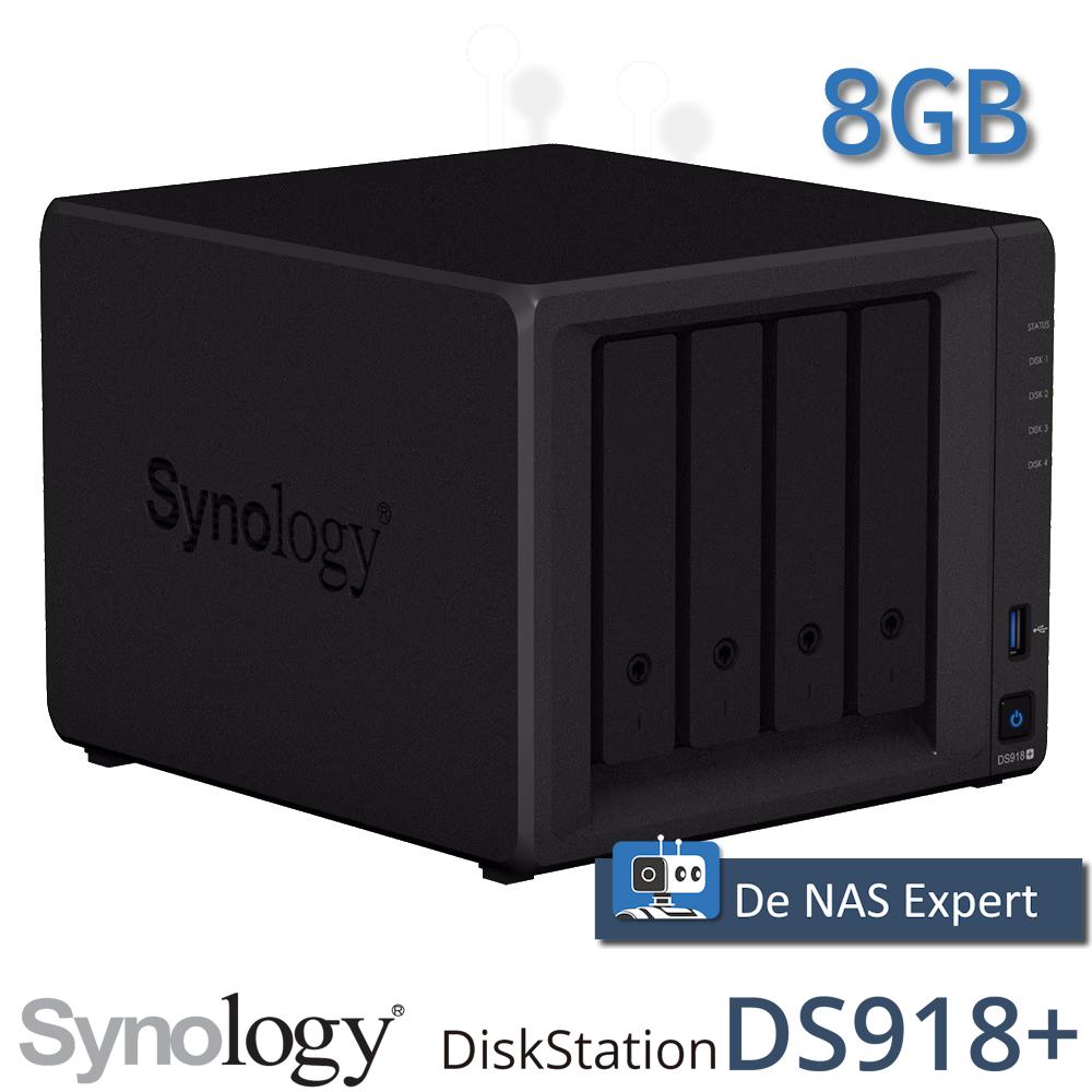 NAS Synology DS918+ 8GB refurbished, Computers en Software, NAS, Info@synology.com, Synology, Refurbished, Ophalen of Verzenden