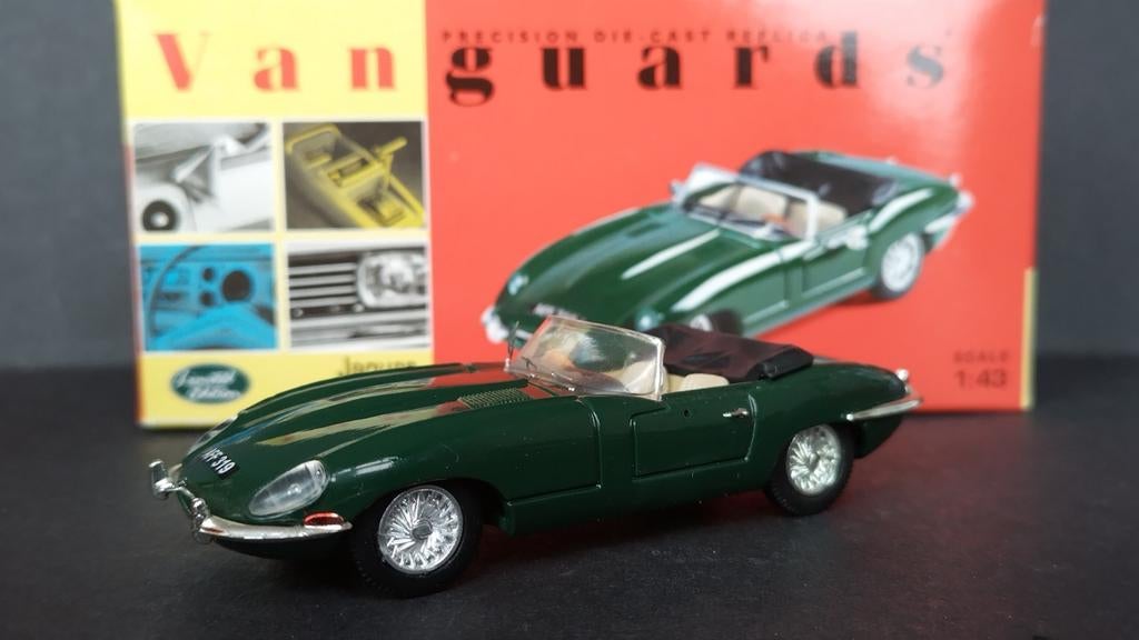 Jaguar E type 3.8 British racing green 1:43 Vanguards Pol, Auto, Nieuw, Le19 1rl Leicester uk, Corgi Vanguards ltd