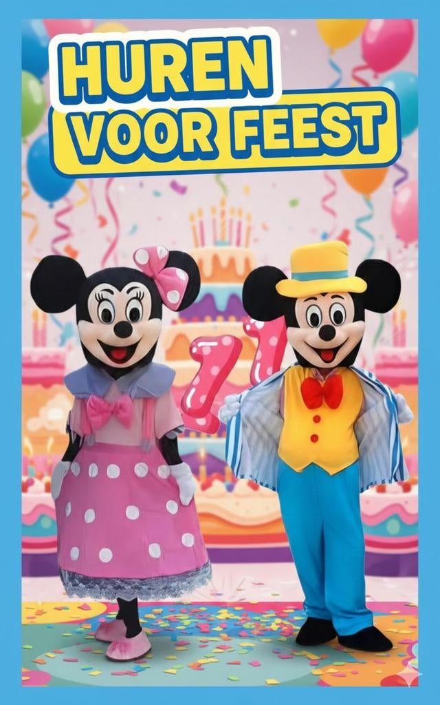 Minnie En Mickey Mouse Mascotte's Te Huur, Alle leeftijden, Ophalen, Zo goed als nieuw, Amerikaans