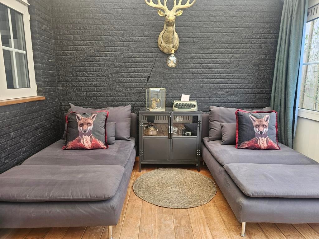 Ikea SÖDERHAMN chaise longue donkergrijs, Huis en Inrichting, Banken | Complete zithoeken, Gebruikt, Stof, Ophalen