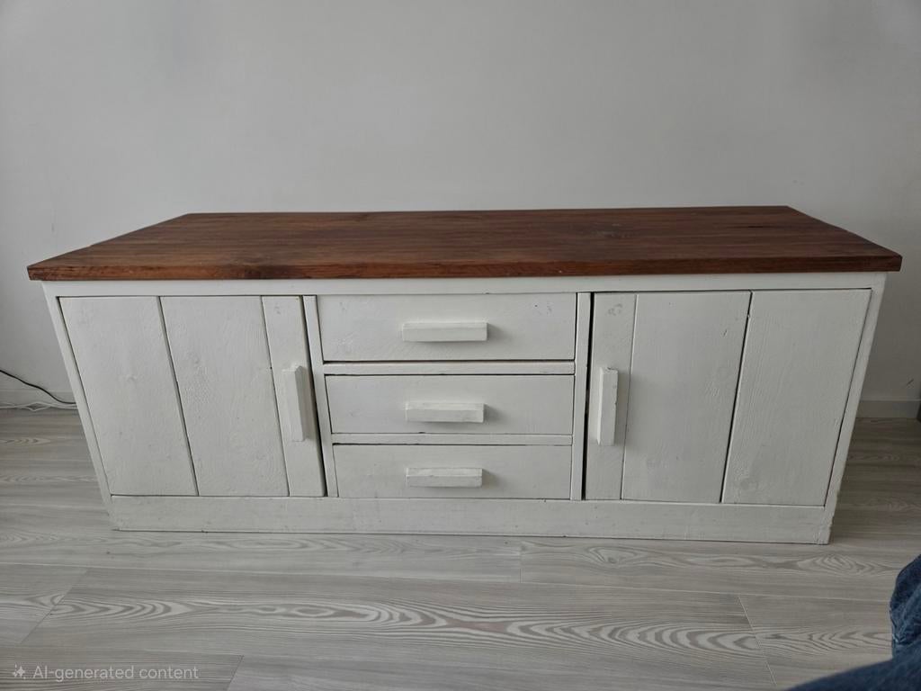 3delige woonkamer inboedel set in wit landelijke stijl, Huis en Inrichting, Ophalen, Gebruikt, 100 tot 150 cm, Landelijk