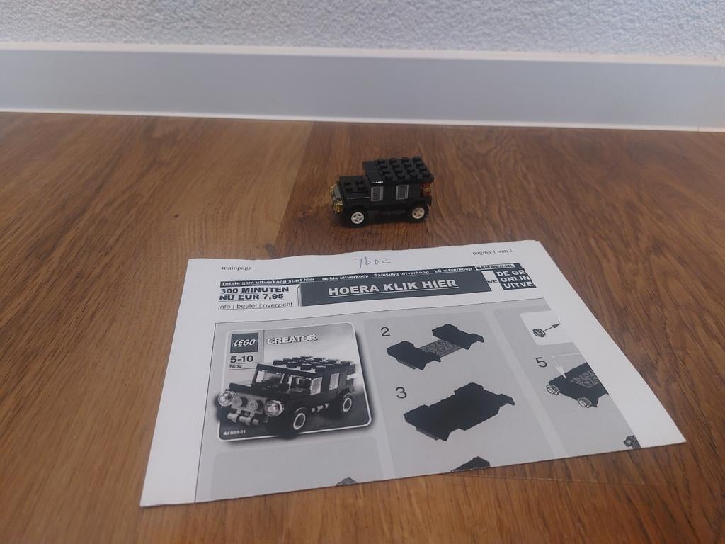 Lego Creator 7602 Oldtimer, Ophalen of Verzenden, Gebruikt, Complete set, Lego