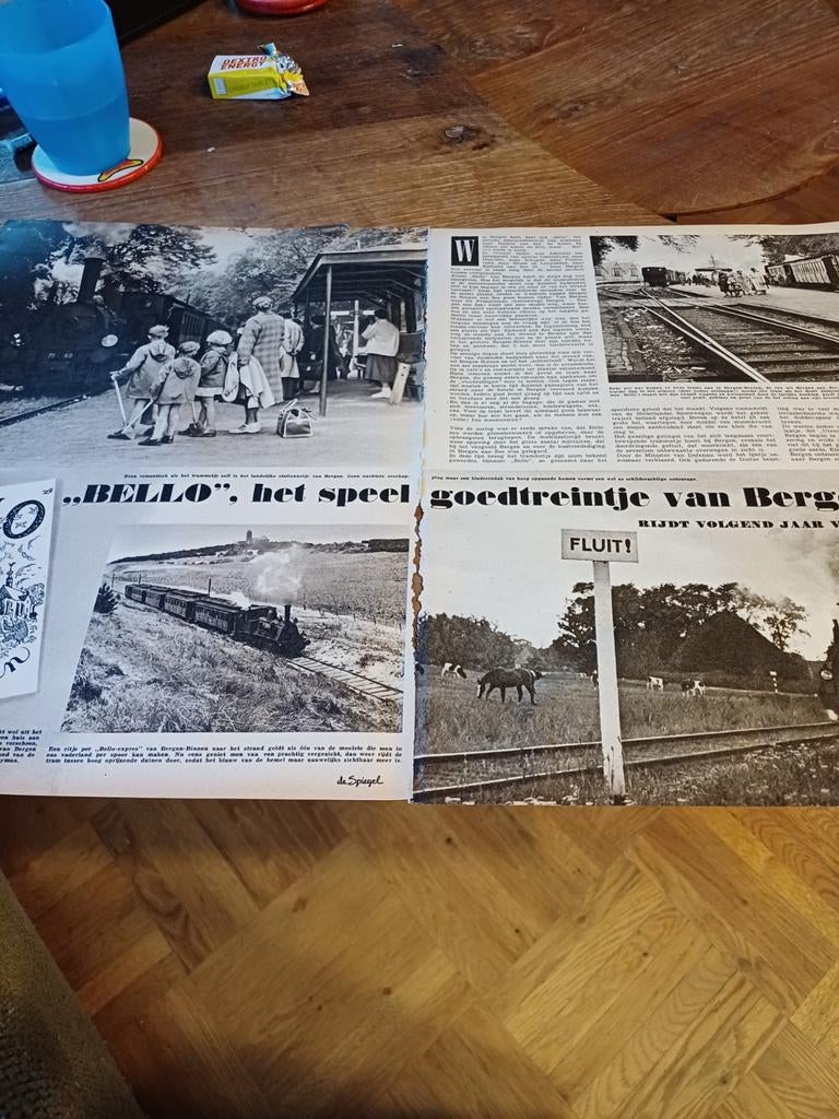 Artikel o Bello speelgoedtreintje van Bergen 1954, Ophalen of Verzenden, 1940 tot 1960, Knipsel(s)