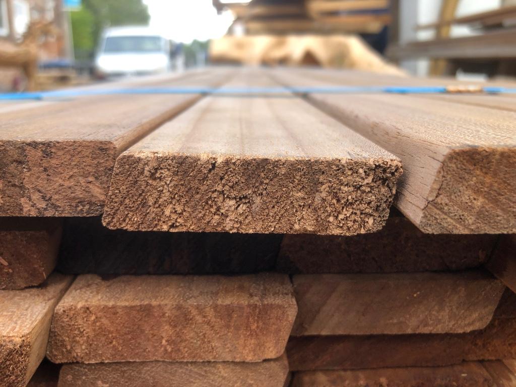 Ayous rhombus latten 2,49 € thermisch gemodificeerd frake, Ophalen, Planken, Nieuw, Hardhout