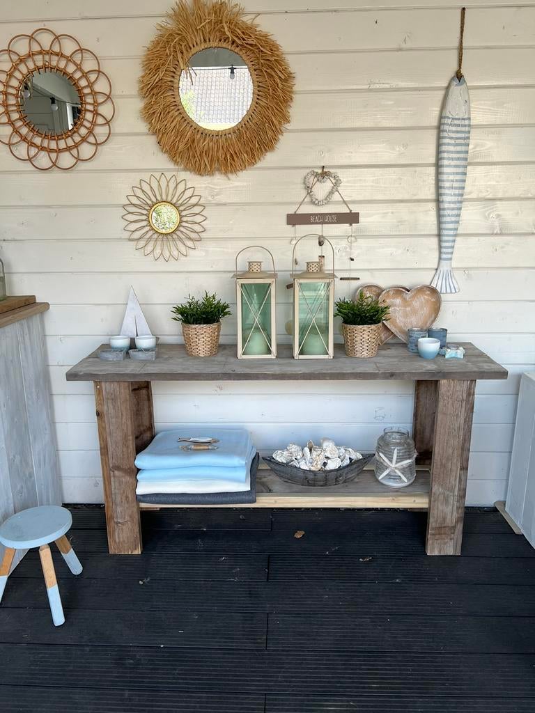 landelijke Sidetable nieuw van steigerhout opsturen €20,00, Ophalen of Verzenden, Nieuw, Steigerhout