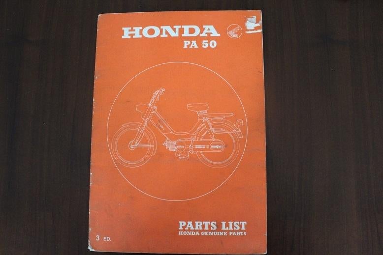 Honda Camino PA50 1978 moped parts list onderdelen boek, Fietsen en Brommers, Handleidingen en Instructieboekjes, Gebruikt, Ophalen of Verzenden