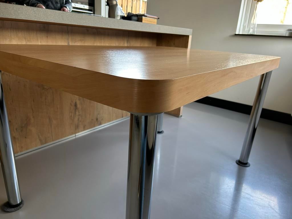 Tafel 90x140 met 4 poten., Huis en Inrichting, Tafels | Eettafels, Ophalen, Zo goed als nieuw, Vier personen, Rechthoekig