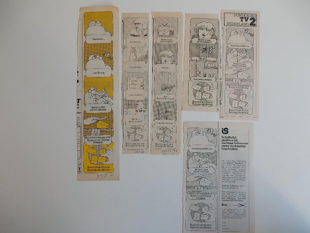 Kaas-uit-het-Vuistje "stripjes" reclame uit tijdschriften., Ophalen of Verzenden, 1960 tot 1980, Nederland, Knipsel(s)