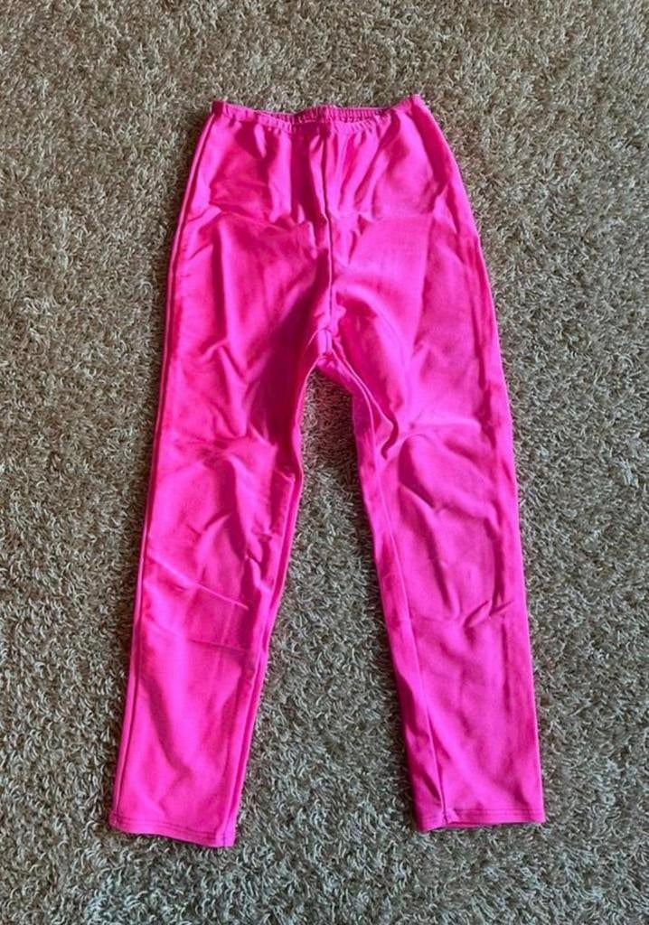 Fel /fluor Roze legging mt. 128, Ophalen of Verzenden, Zo goed als nieuw, 122 t/m 128, Meisje
