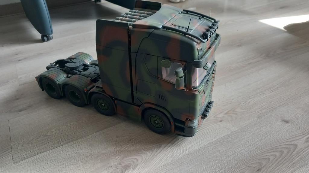 Tamiya Scania 770 met Beier SFR-01 & RC Lab Verlichting, Ophalen, Gebruikt, 1:32 tot 1:50, Truck