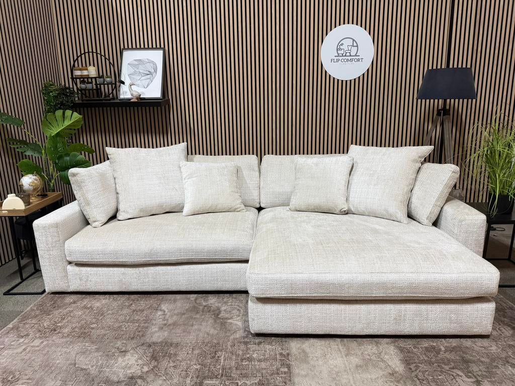 “GRATIS LEVERING” Nieuwe creme hoekbank! 270x155, 250 tot 300 cm, Hoekbank, Ophalen of Verzenden, Zo goed als nieuw