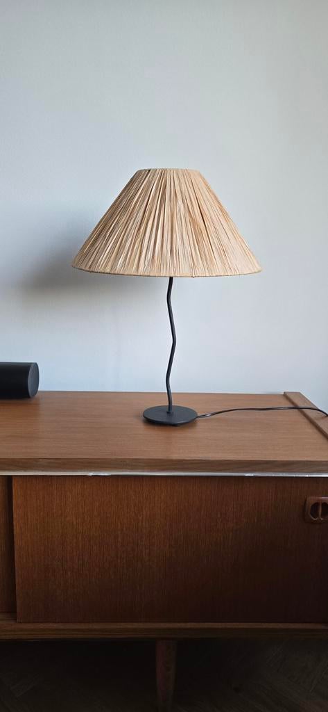Rotan lampje met zigzagvoet, Gebruikt, Ophalen of Verzenden, Stof, Minder dan 100 cm
