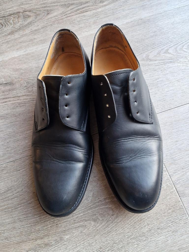 Zwart lederen nette heren schoenen KM maat 43, Zwart, Ophalen of Verzenden, Werkschoenen, KM