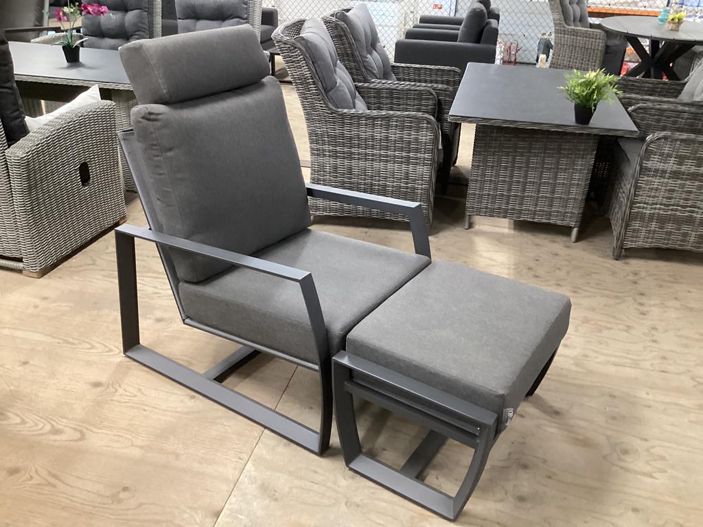 Loungestoel tuinstoel hocker merk tuinmeubelen, Ophalen, Nieuw, Aluminium, Hocker