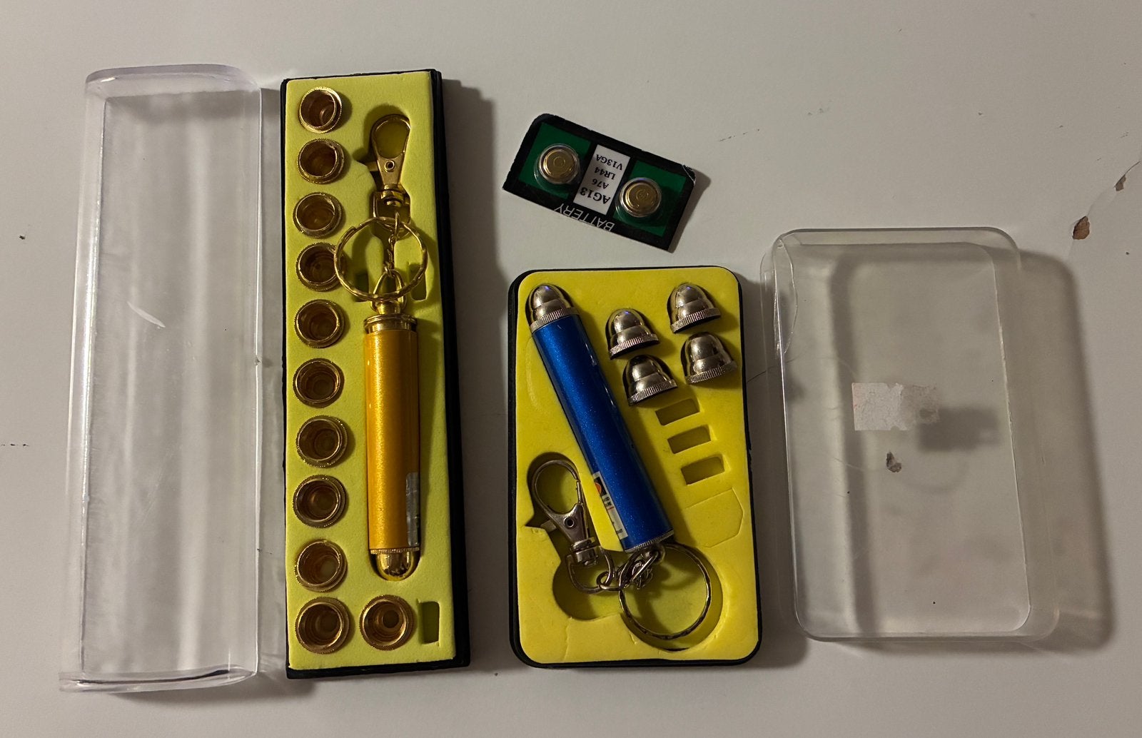 Twee laserpointer sleutelringen, Ophalen of Verzenden, Gebruikt, Laser