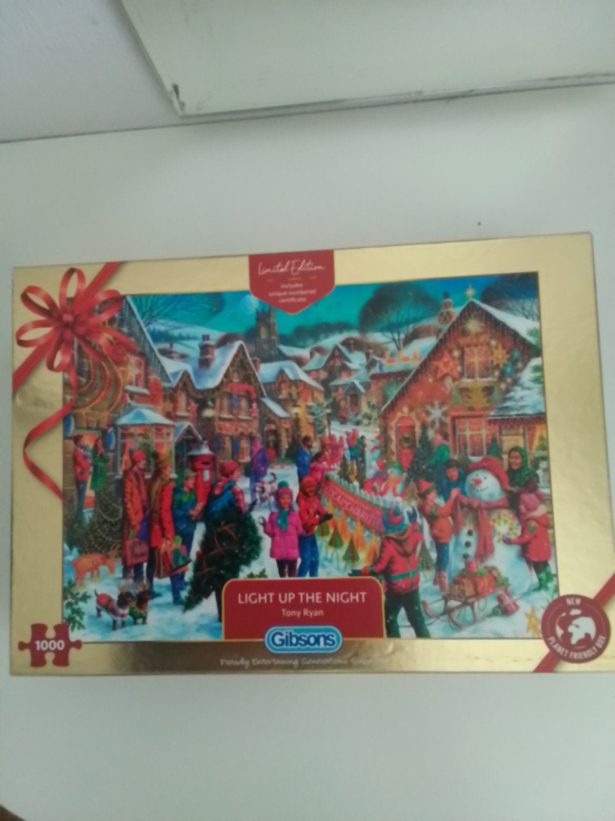 Gibbons kerstpuzzel 1000 stukjes, Hobby en Vrije tijd, Ophalen of Verzenden, 500 t/m 1500 stukjes, Gebruikt