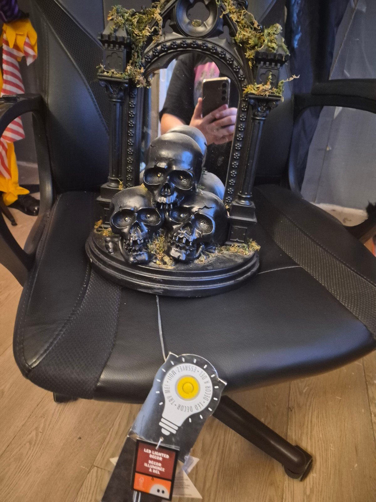 halloween skelet spiegel, Ophalen of Verzenden, Zo goed als nieuw, Versiering, Halloween of Griezel