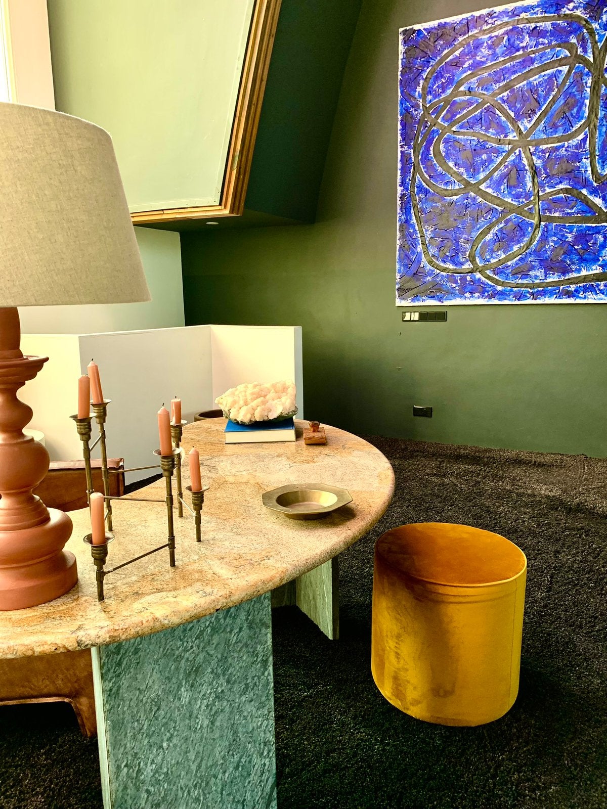 Marmeren  vintage tafel / bureau, Antiek en Kunst, Ophalen