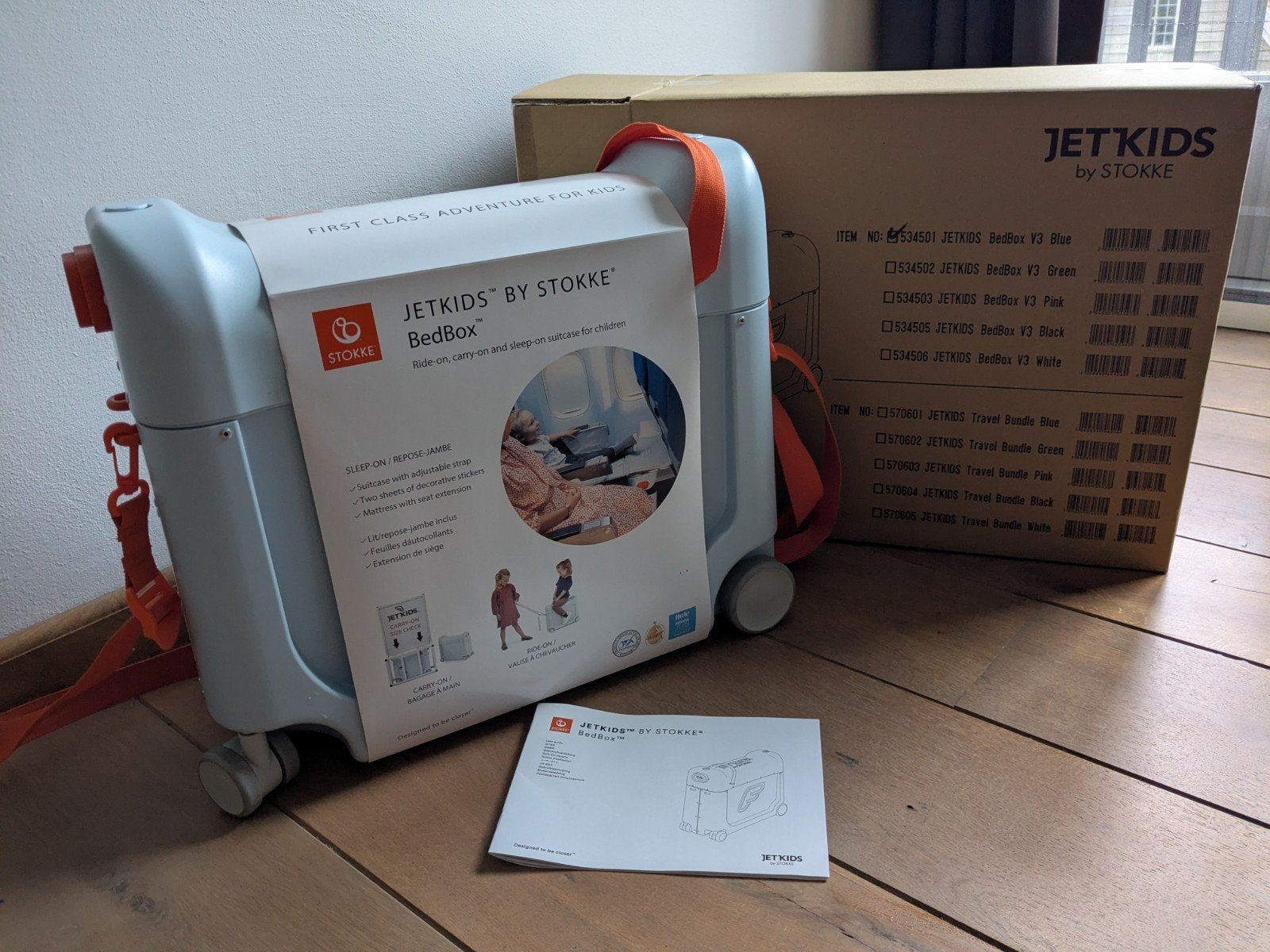 Jetkids Stokke BedBox V3 - Z.G.A.N. met ongebruikt matrasje, Ophalen of Verzenden, Zo goed als nieuw
