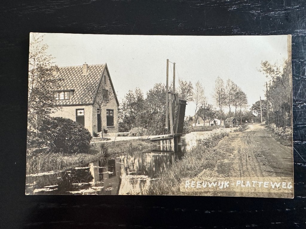 fotokaart Reeuwijk Platteweg, Verzenden, Voor 1920, Gelopen, Zuid-Holland