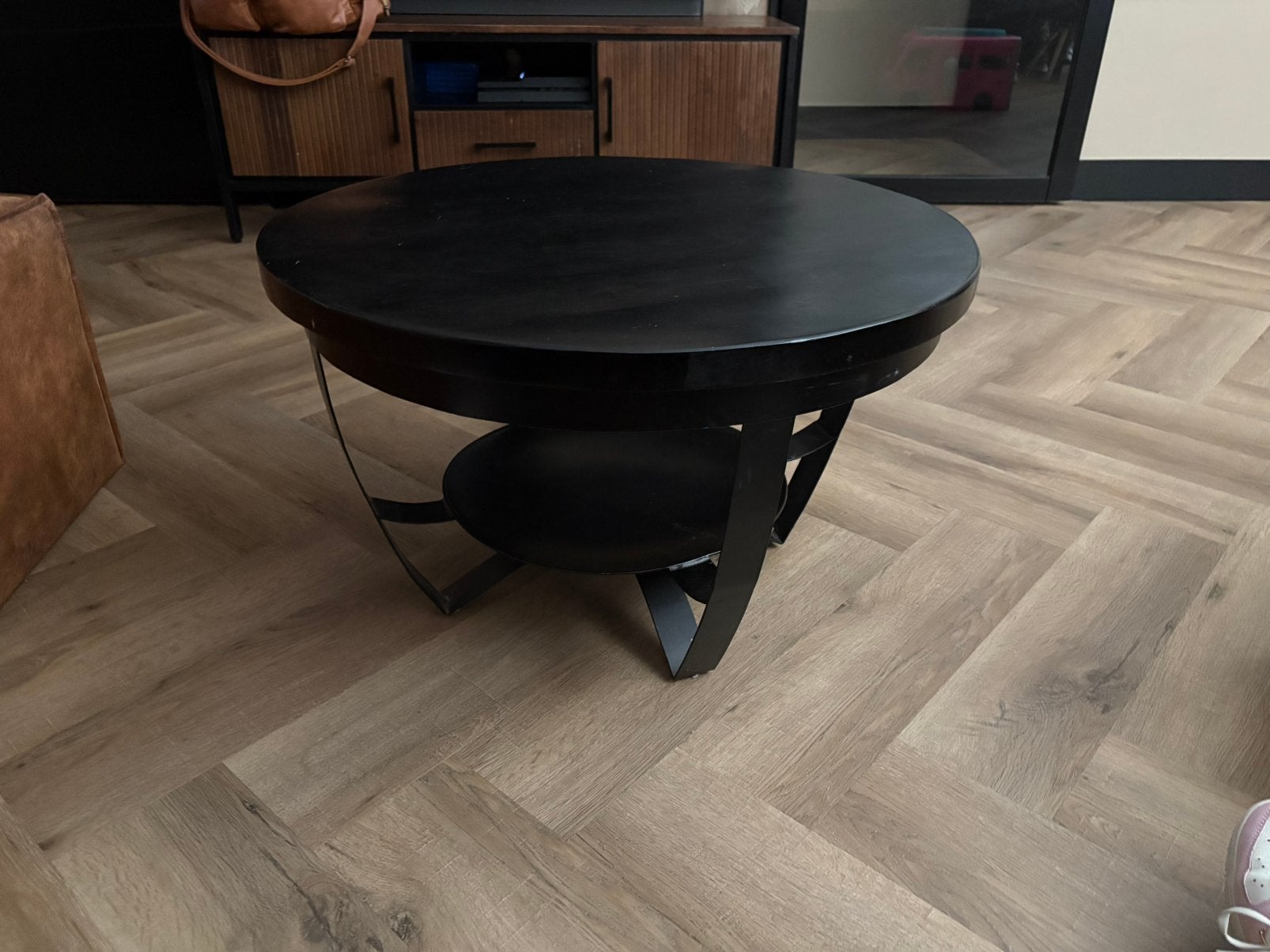 Salontafel mangohout, Ophalen, Zo goed als nieuw, Rond, 50 tot 100 cm