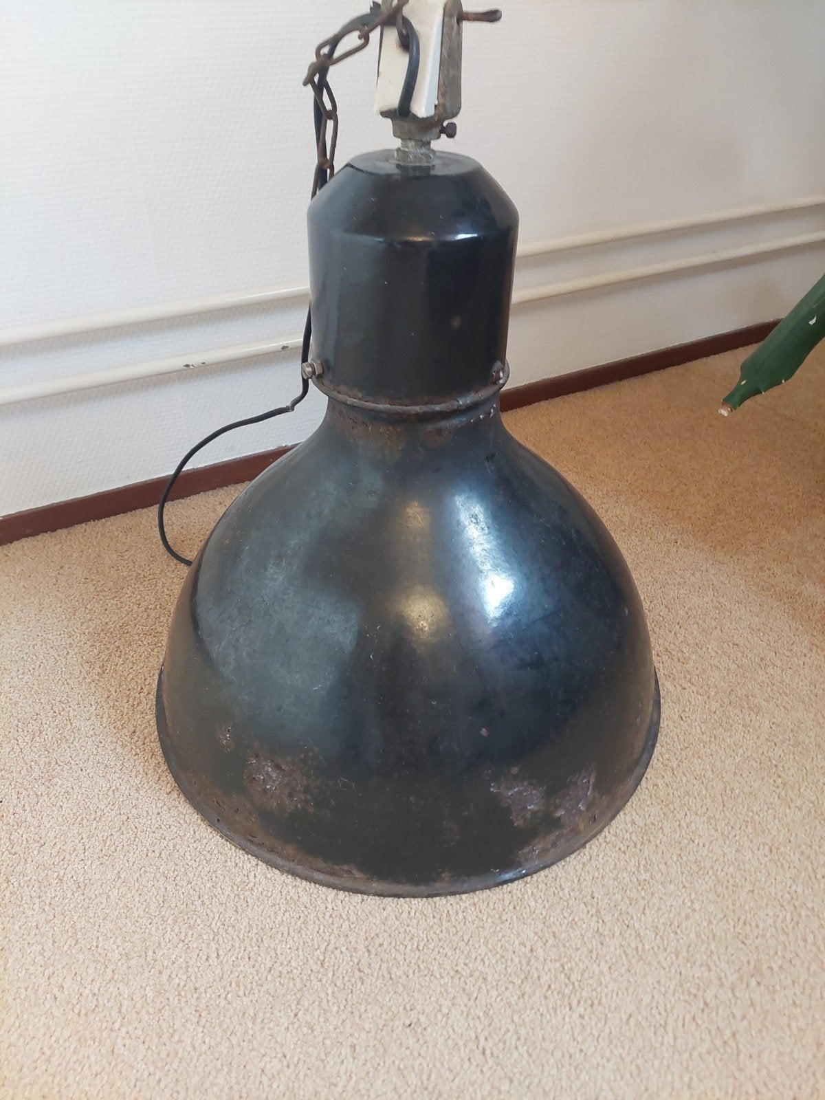 Emaille industriële fabriekslamp groot., Ophalen