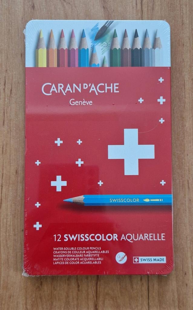 Caran d'Ache Swisscolor Aquarelpotloden - 12 kleuren, Hobby en Vrije tijd, Tekenen, Ophalen of Verzenden, Nieuw, Potlood of Stift