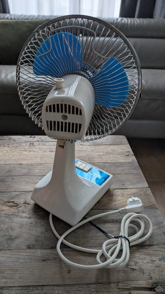 The Angel Fans vintage 9" tafelventilator - jaren 70/80, Ophalen of Verzenden, Gebruikt, Tafelventilator