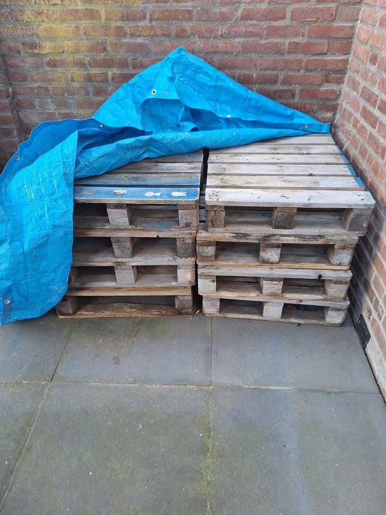 8 gebruikte pallets voor palletbank of project, Doe-het-zelf en Verbouw, Kratten en Dozen, Overige typen, 100 cm of meer, Minder dan 35 cm