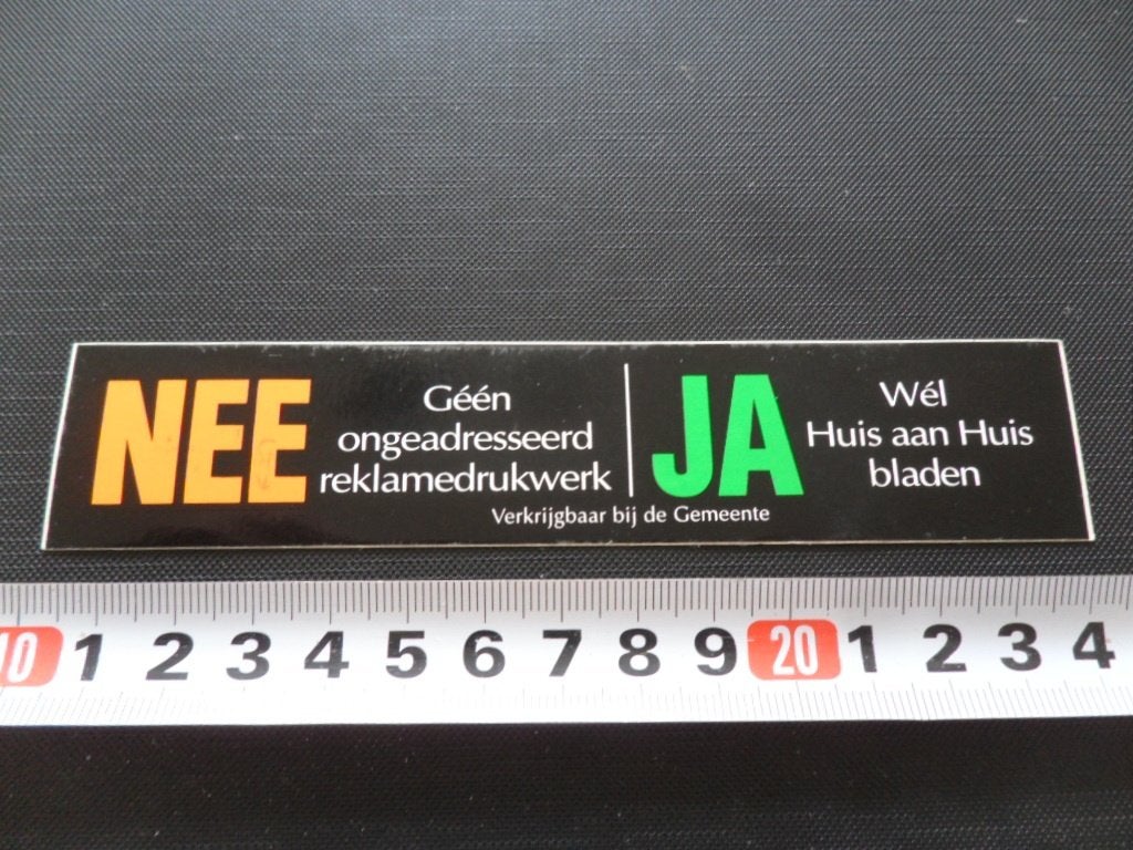 sticker 319 brievenbus NEE JA *, Ophalen, Zo goed als nieuw