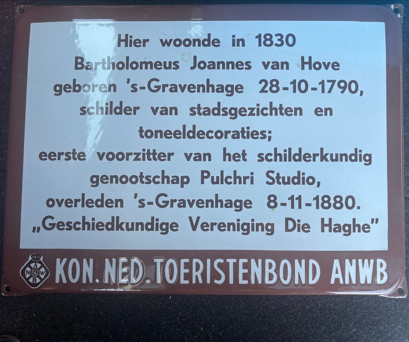 Bijzonder ANWB emaille bord - Historisch woonhuis Bartholome, Ophalen of Verzenden