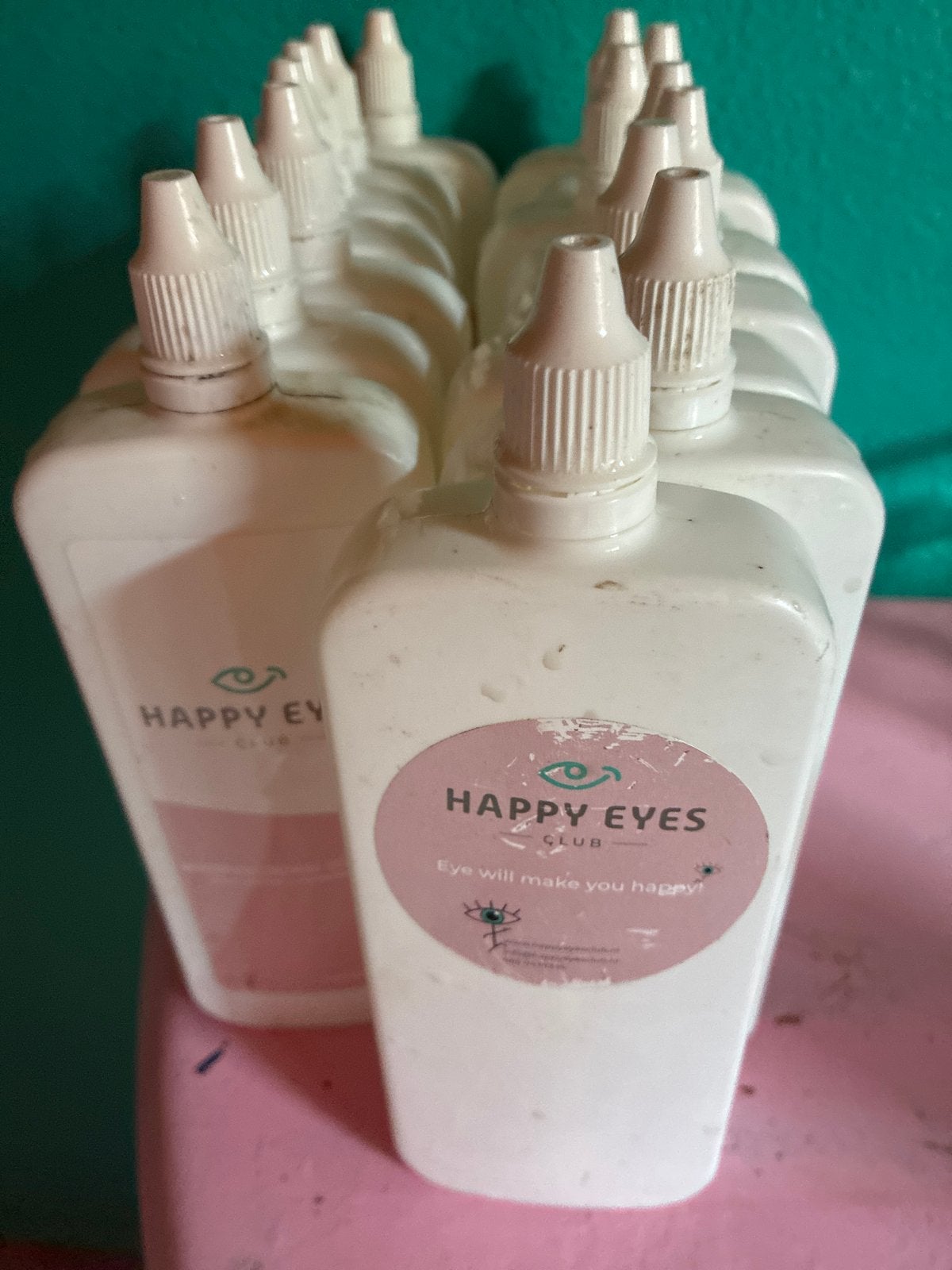 15 potten lenzenvloeistof van Happy Eyes Club, Ogen, Wit, Nieuw, Ophalen of Verzenden