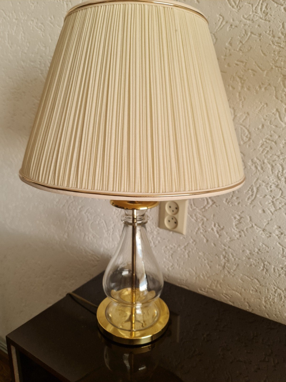 Nachtmann Tafellamp - Klassiek met Glazen Voet, Beige, Overige merken, Glas, Met kap