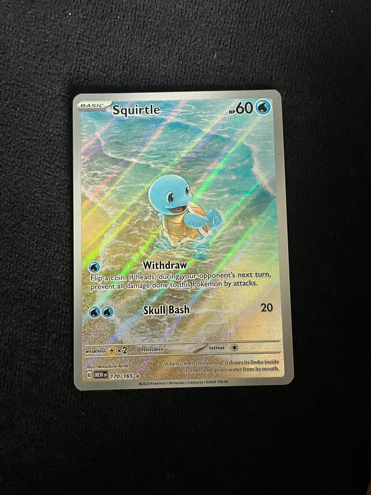 Squirtle 151 170/165 NM Pokémon Kaart, Ophalen of Verzenden, Nieuw, Losse kaart, Foil