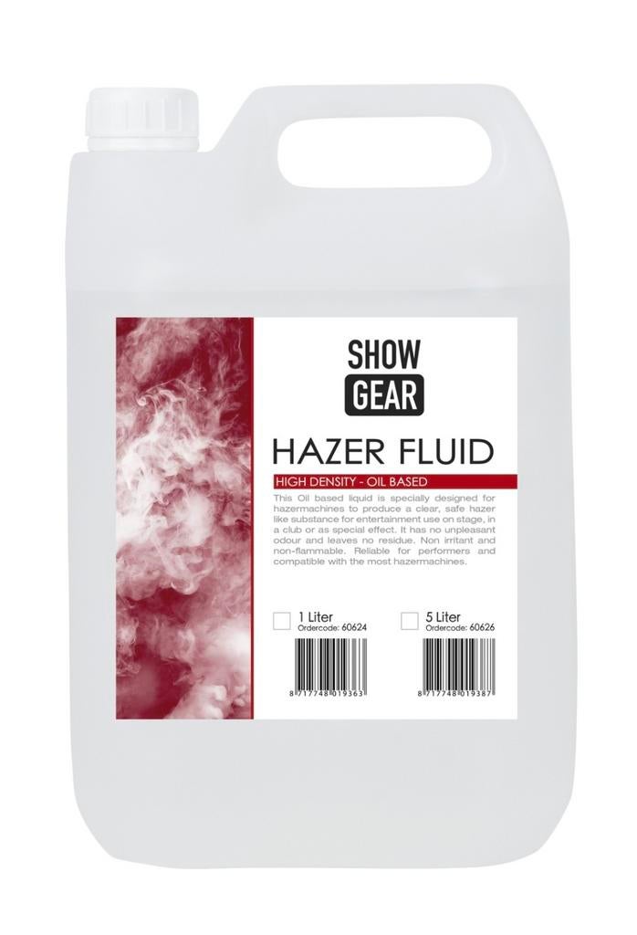 Showgear hazer vloeistof high density 5 liter op oliebasis, Ophalen of Verzenden, Nieuw, Rookmachine