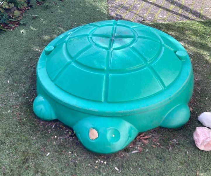 Schildpad zandbak, met schoon zand, Ophalen, Gebruikt