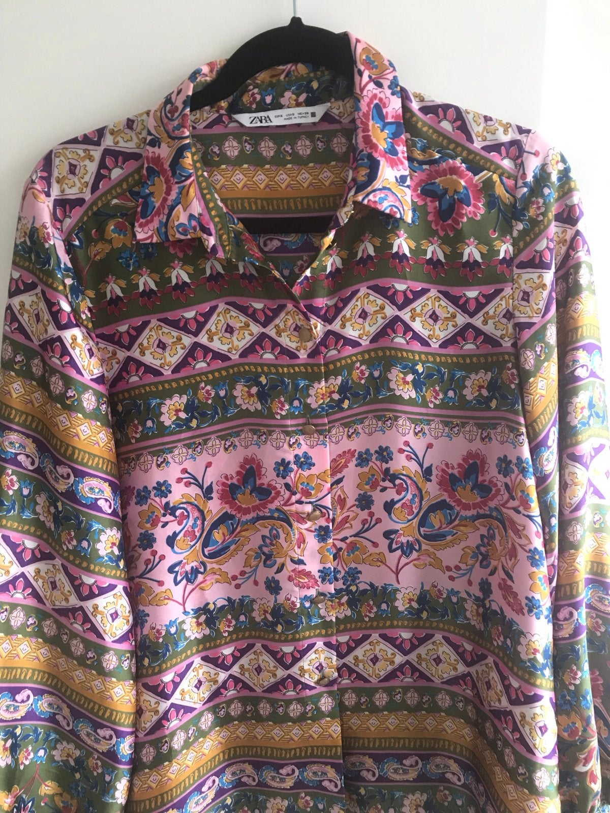 Zara blouse met paisley print en bloemenpatroon, Ophalen, Zo goed als nieuw, Maat 36 (S), Meerkleurig