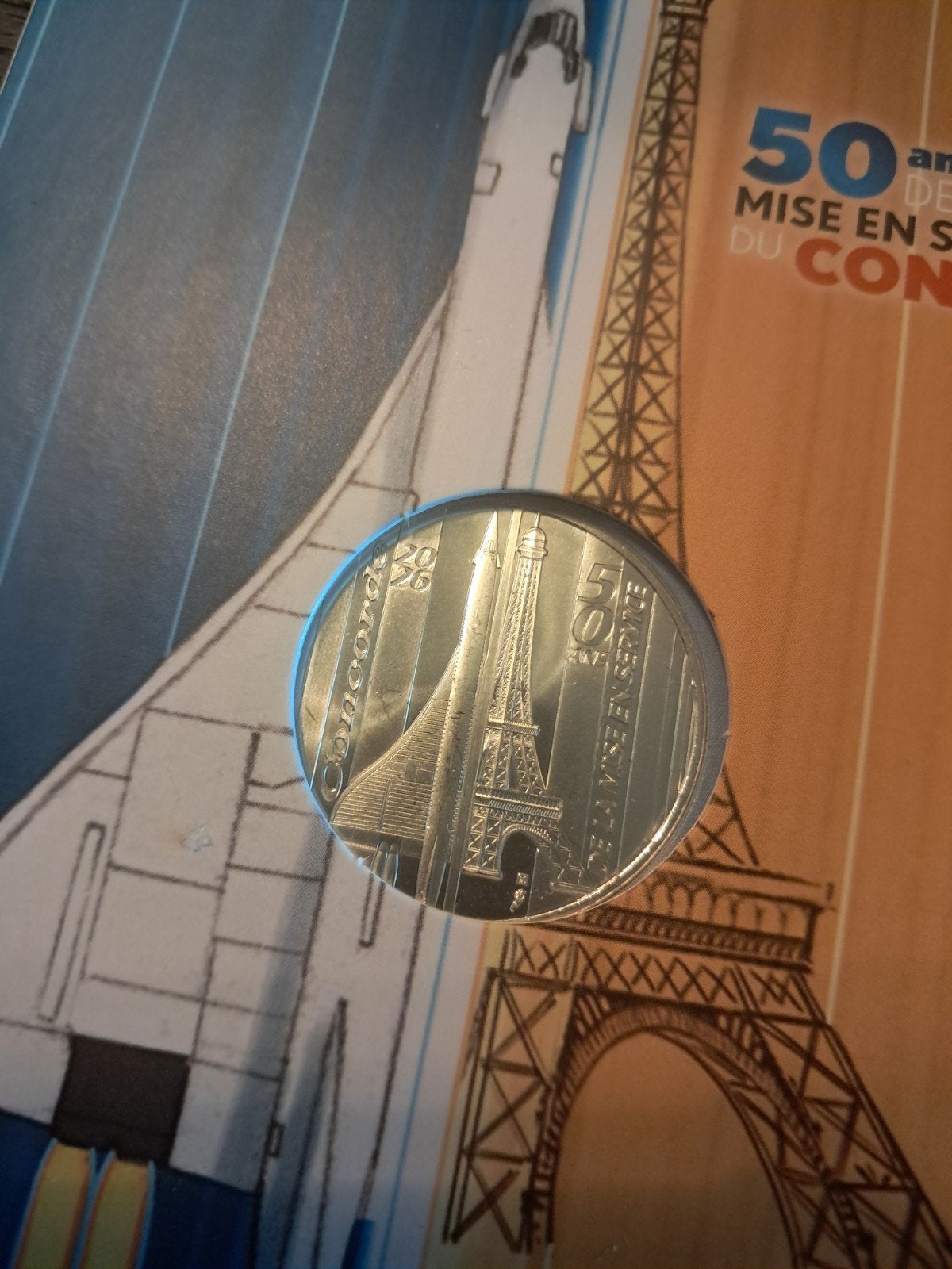 Frankrijk 10 euro zilver 2026 50 jaar Concorde Coincard, Ophalen of Verzenden, Frankrijk, 10 euro, Zilver