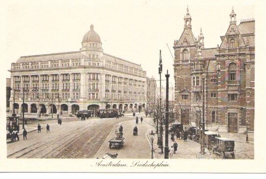 AMSTERDAM Leidscheplein leidseplein tram taxi, Verzamelen, Verzenden, Voor 1920, Ongelopen, Noord-Holland