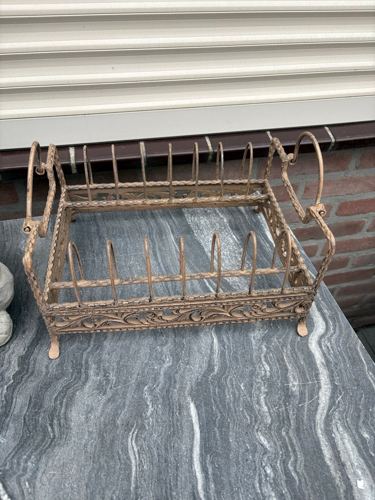 Vintage metalen brievenhouder/servettenhouder, Ophalen of Verzenden