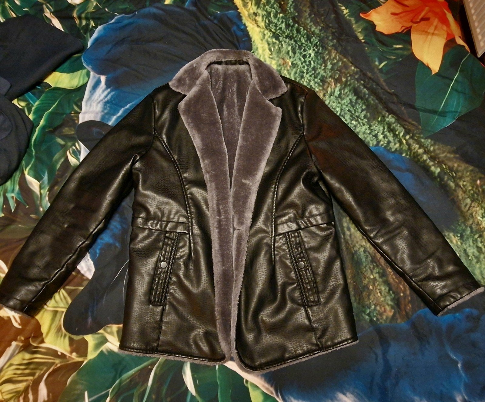 Heren jas met teddy voering - Zwart, Zwart, Vintage, Overige maten, Ophalen of Verzenden