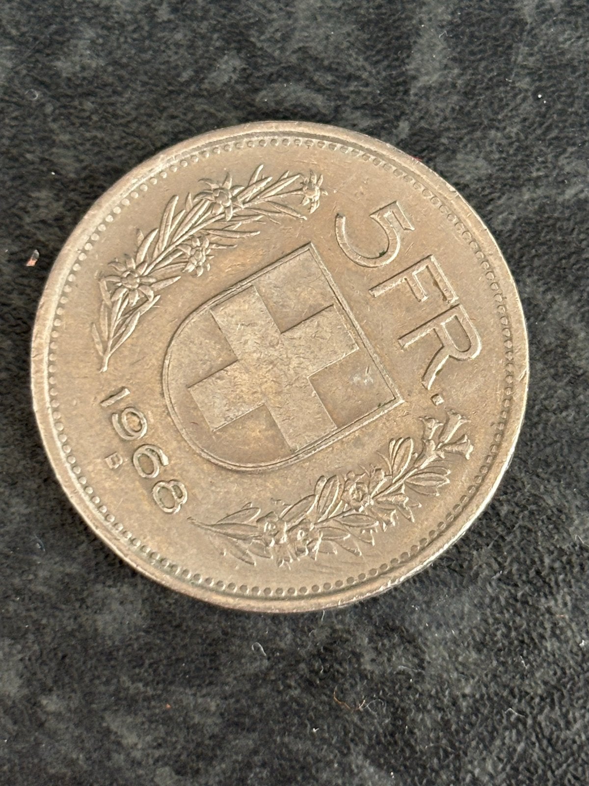 Zwitserse 5 Franken munt 1968, Postzegels en Munten, Ophalen of Verzenden, Overige landen, Losse munt