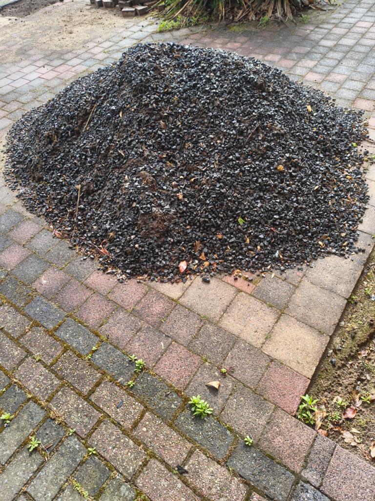 Zwart grind voor tuin of oprit, Tuin en Terras, Grind, Keien en Split, Ophalen, Gebruikt