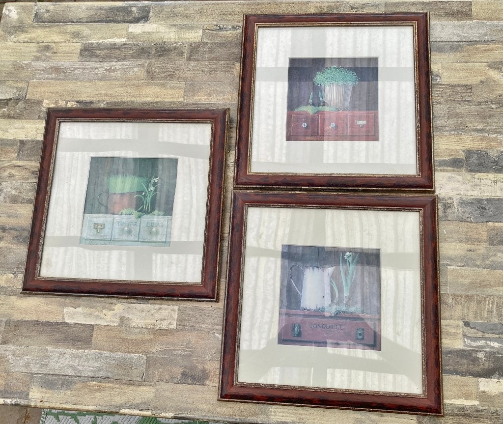 3 houten fotolijsten 35x35 cm, Ophalen, Gebruikt, 35 cm, Hout
